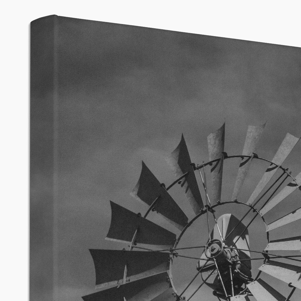 B&W Windmill Vertical Canvas